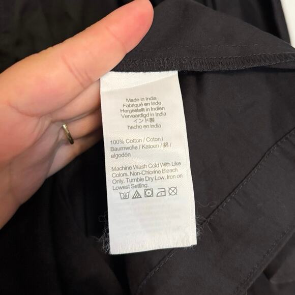 NWT Madewell Seamed Long-Sleeve Mini Shirtdress in Poplin In Black Size 16 - Picture 6 of 8